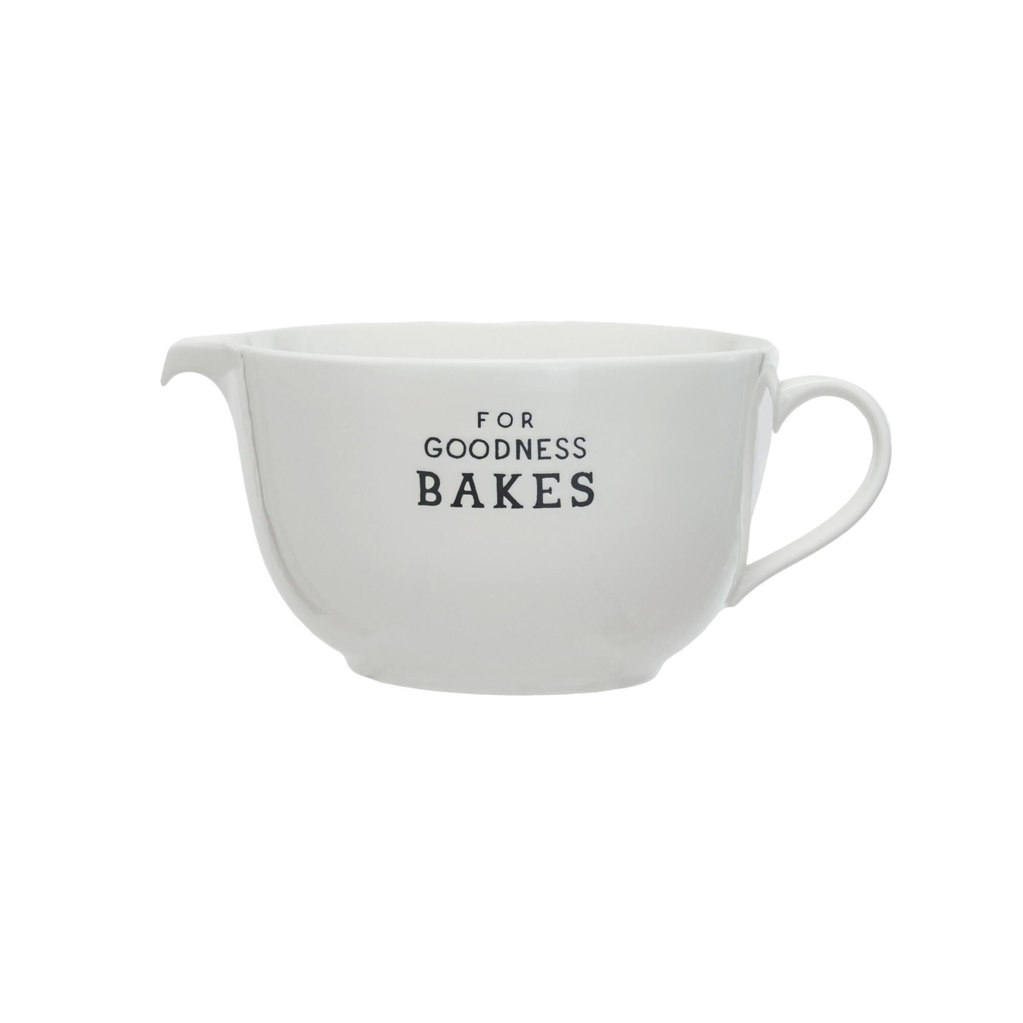 Hello Honey® 12.5" White For Goodness Bakes Stoneware Batter Bowl